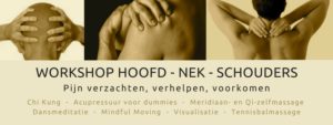hoofpdpijn, nekpijn, schouderpijn, workshop, Chi Kung, acupressuur, dansmeditatie, MIndful Moving, Visualisatie, gezondheid-workshops.nl